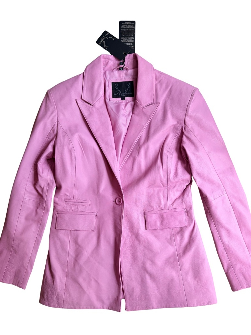 Pink leather blazer by Bod & Christensen - NWT